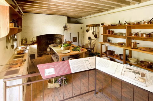 Photo of Monticello's 1809 replica kitchen